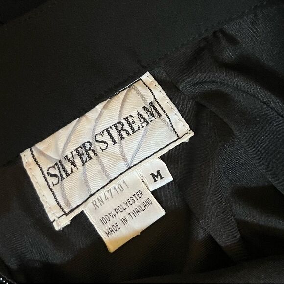 Vintage 80s 90s Black Chiffon High Waist Long Maxi Ankle Full Circle Skirt M - Picture 6 of 6